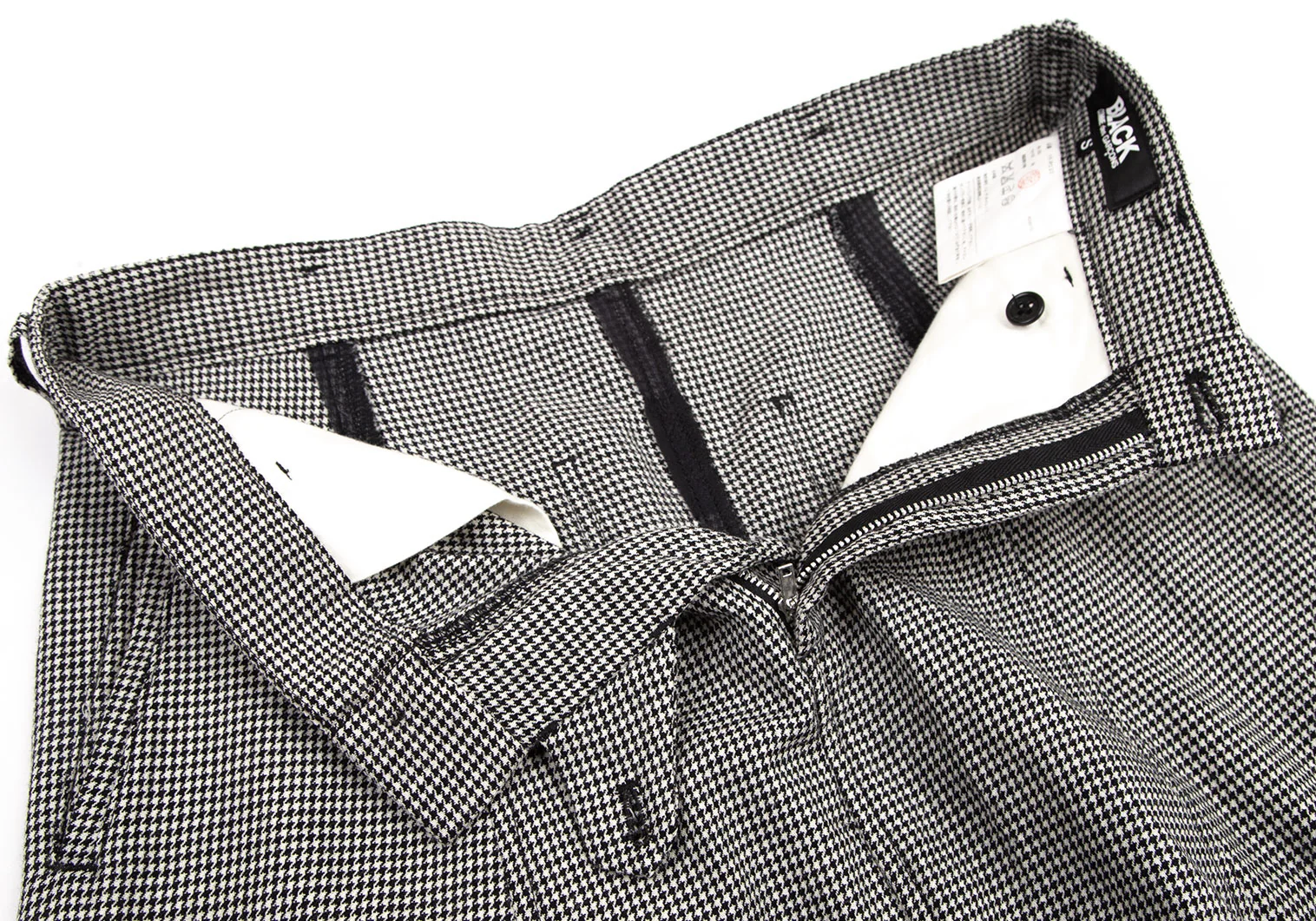 BLACK COMME des GARCONS Houndstooth Dropped Crotch Pants