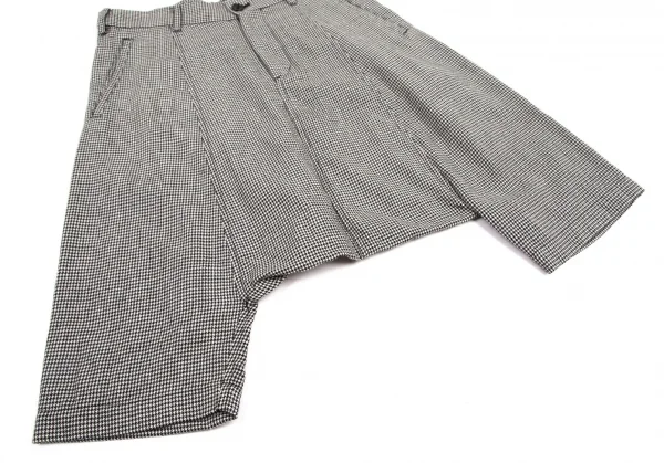 ブラックコムデギャルソンBLACK COMME des GARCONS ウール千鳥サルエルパンツ 白黒S K-115775_006