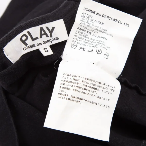 プレイ コムデギャルソンPLAY COMME des GARCONS ダブルワッペン長袖カットソー 黒S K-115776_014