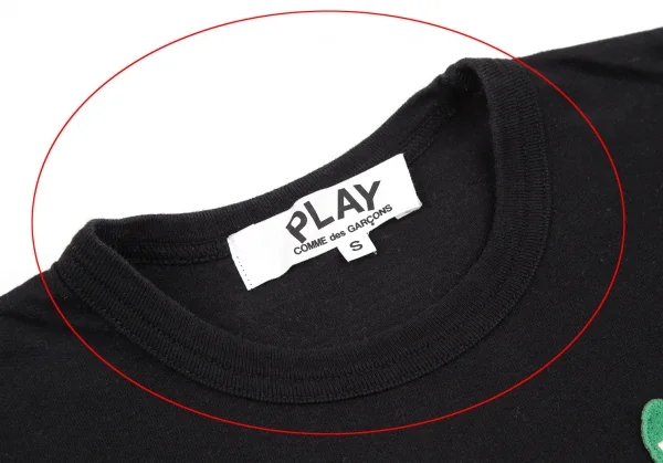 プレイ コムデギャルソンPLAY COMME des GARCONS ダブルワッペン長袖カットソー 黒S K-115776_004