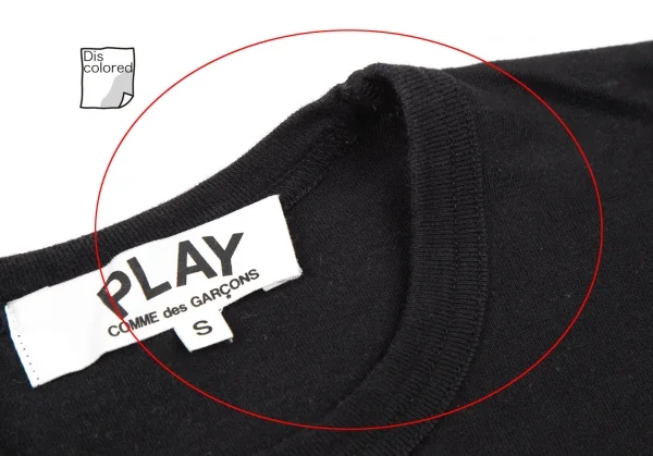 プレイ コムデギャルソンPLAY COMME des GARCONS ダブルワッペン長袖カットソー 黒S K-115776_005