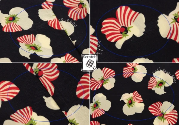 ロクrokh フローラルプリント切替リボンカラーシャツワンピース 赤紺M位 K-115793_013