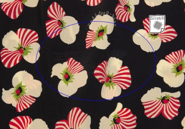 ロクrokh フローラルプリント切替リボンカラーシャツワンピース 赤紺M位 K-115793_018