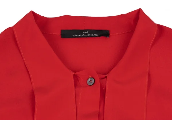 ロクrokh フローラルプリント切替リボンカラーシャツワンピース 赤紺M位 K-115793_006