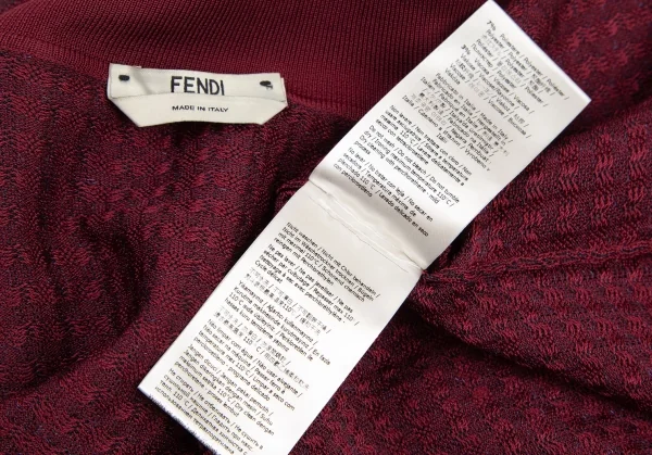 フェンディFENDI ブロックチェックニットポロシャツ エンジ48 K-115799_011