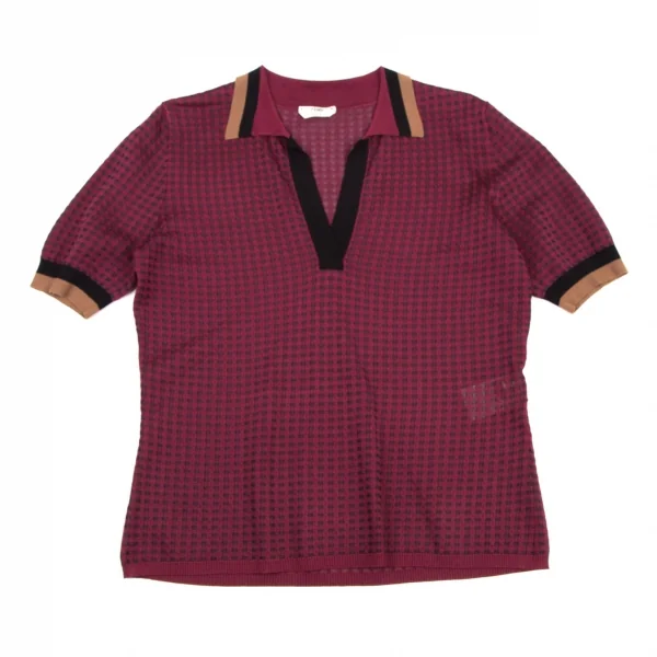 フェンディFENDI ブロックチェックニットポロシャツ エンジ48 K-115799_002