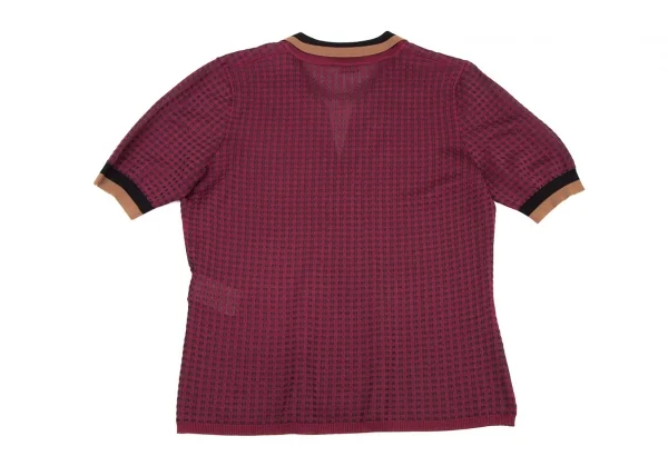 フェンディFENDI ブロックチェックニットポロシャツ エンジ48 K-115799_008