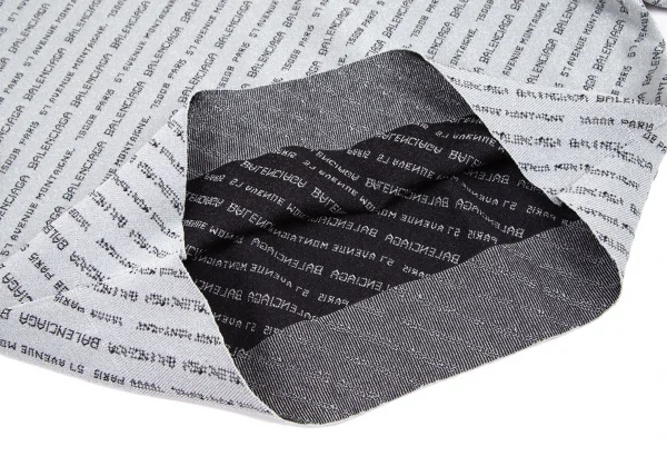 バレンシアガBALENCIAGA ラメバイアスジャガードロゴニット グレー40 K-115800_010