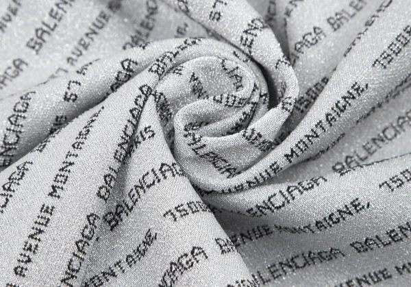 バレンシアガBALENCIAGA ラメバイアスジャガードロゴニット グレー40 K-115800_013