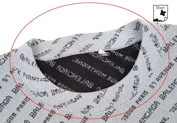 バレンシアガBALENCIAGA ラメバイアスジャガードロゴニット グレー40 K-115800_004