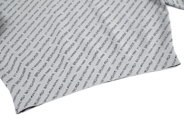 バレンシアガBALENCIAGA ラメバイアスジャガードロゴニット グレー40 K-115800_009