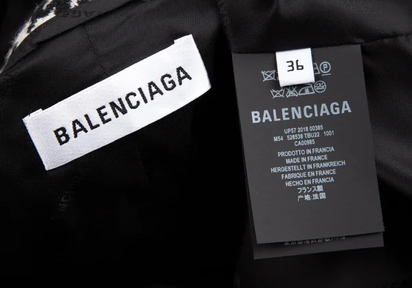 BALENCIAGA Front Switching Houndstooth Coat K-115804_020