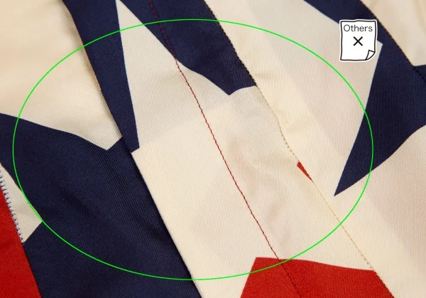 グッチGUCCI シルクスタープリントプリーツワイドパンツ クリーム紺赤44 K-115807_003