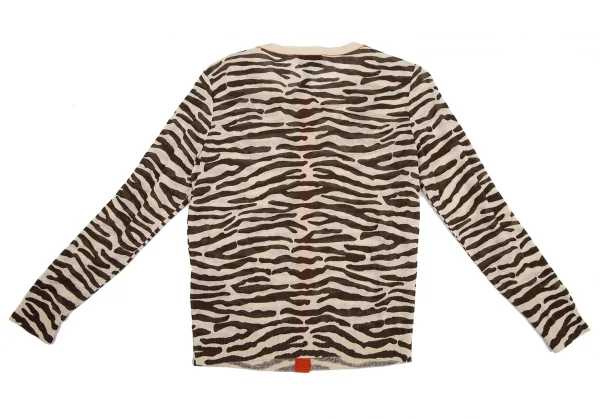 ランバンコレクションLANVIN collection プリントカーディガン ベージュ茶38 K-115812_010