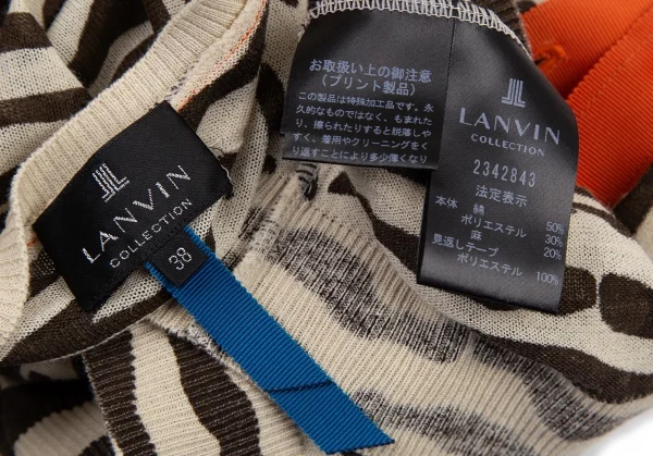 ランバンコレクションLANVIN collection プリントカーディガン ベージュ茶38 K-115812_015