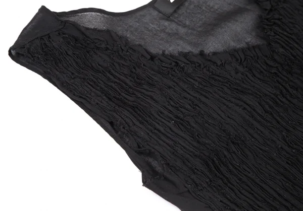 ズッカzucca フロントギャザーデザインノースリーブ 黒M K-115820_005