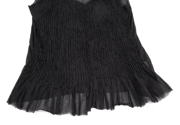 ズッカzucca フロントギャザーデザインノースリーブ 黒M K-115820_006