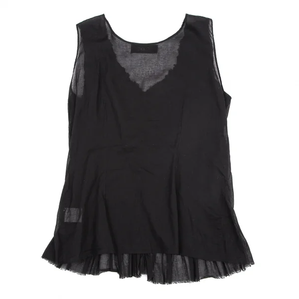 ズッカzucca フロントギャザーデザインノースリーブ 黒M K-115820_009