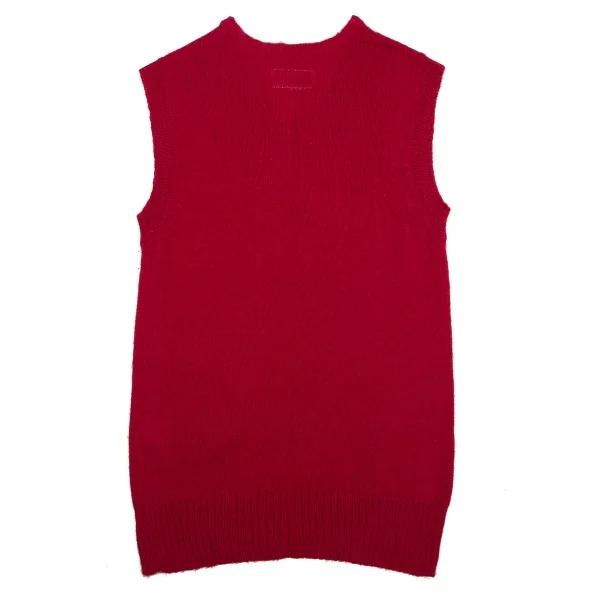 ツモリチサトTSUMORI CHISATO ポケットデザインアルパカニットベスト 赤2 K-115823_009