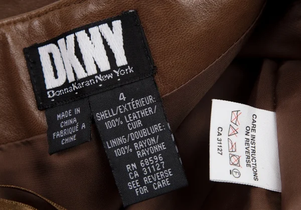 ダナキャランDKNY レザーミニスカート ブラウン4 K-115826_014