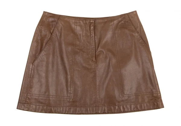 ダナキャランDKNY レザーミニスカート ブラウン4 K-115826_002
