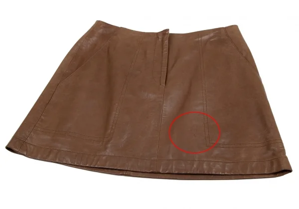 ダナキャランDKNY レザーミニスカート ブラウン4 K-115826_005