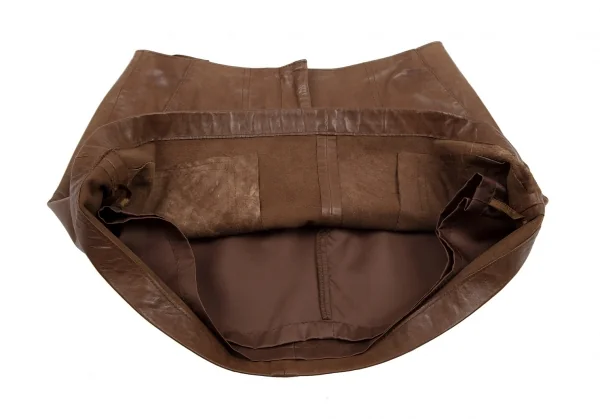 ダナキャランDKNY レザーミニスカート ブラウン4 K-115826_008