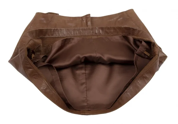 ダナキャランDKNY レザーミニスカート ブラウン4 K-115826_009