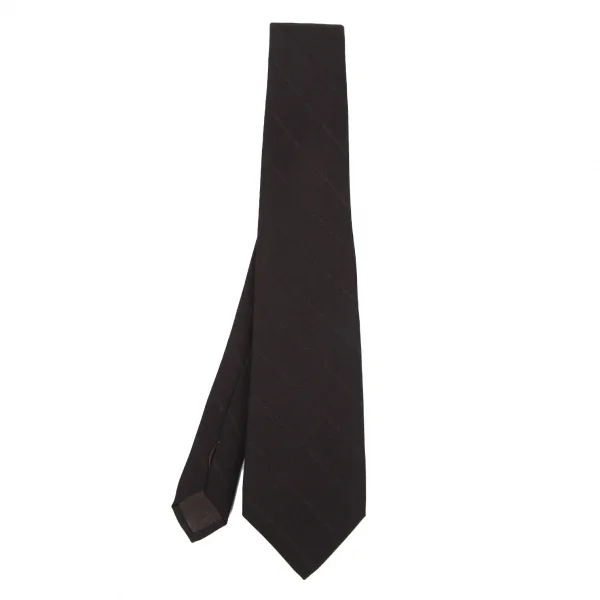 VALENTINO Logo Regimental Silk Tie Brown  K-115831_001