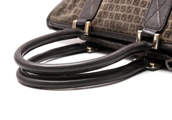 フェンディFENDI ズッカ柄スウェードハンドバッグ 茶 K-115836_013