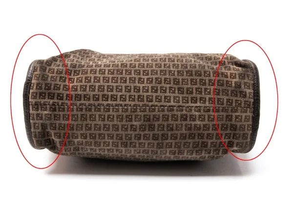 フェンディFENDI ズッカ柄スウェードハンドバッグ 茶 K-115836_005