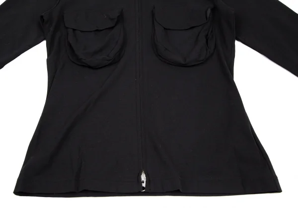 ヨウジヤマモト ファムYohji Yamamoto FEMME コットン立体ポケットダブルジップシャツ 黒2 K-115838_010