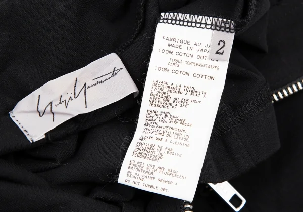 ヨウジヤマモト ファムYohji Yamamoto FEMME コットン立体ポケットダブルジップシャツ 黒2 K-115838_015