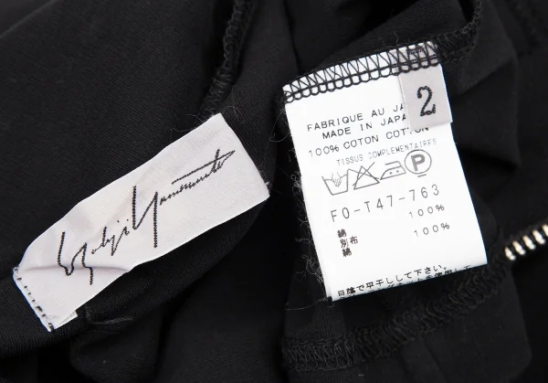 ヨウジヤマモト ファムYohji Yamamoto FEMME コットン立体ポケットダブルジップシャツ 黒2 K-115838_016