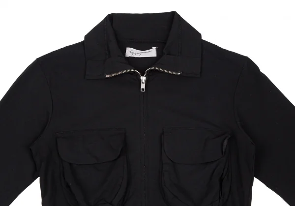 ヨウジヤマモト ファムYohji Yamamoto FEMME コットン立体ポケットダブルジップシャツ 黒2 K-115838_003