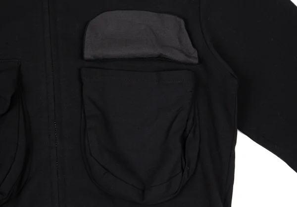 ヨウジヤマモト ファムYohji Yamamoto FEMME コットン立体ポケットダブルジップシャツ 黒2 K-115838_007