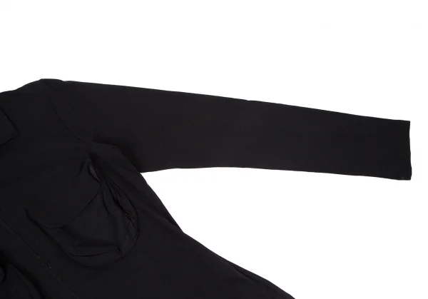 ヨウジヤマモト ファムYohji Yamamoto FEMME コットン立体ポケットダブルジップシャツ 黒2 K-115838_008