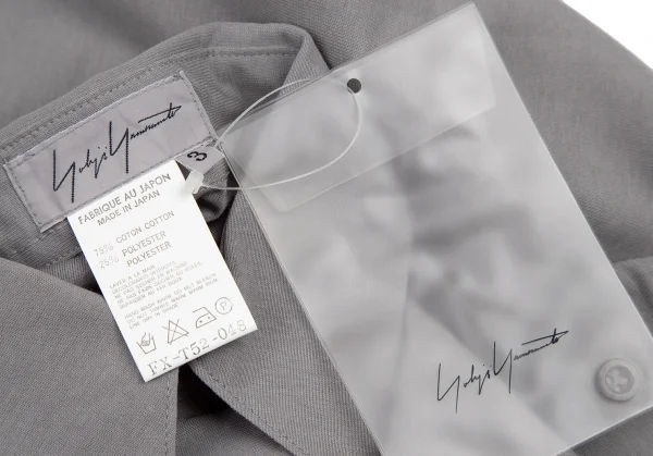 ヨウジヤマモト ファムYohji Yamamoto FEMME コットンポリボックスシルエットシャツ グレー3 K-115840_012