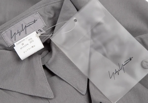 ヨウジヤマモト ファムYohji Yamamoto FEMME コットンポリボックスシルエットシャツ グレー3 K-115840_013