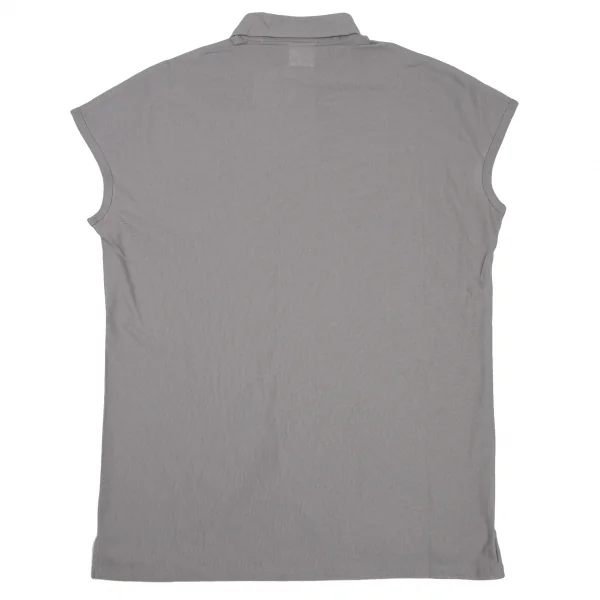 ヨウジヤマモト ファムYohji Yamamoto FEMME コットンポリボックスシルエットシャツ グレー3 K-115840_009