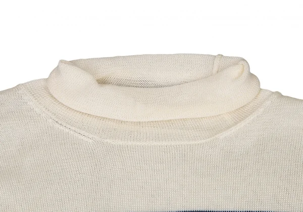 ヨウジヤマモト ファムYohji Yamamoto FEMMEシルクフレアスリーブボーダーロングニット アイボリーM K-115841_004