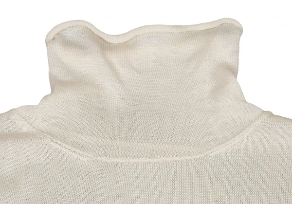 ヨウジヤマモト ファムYohji Yamamoto FEMMEシルクフレアスリーブボーダーロングニット アイボリーM K-115841_005