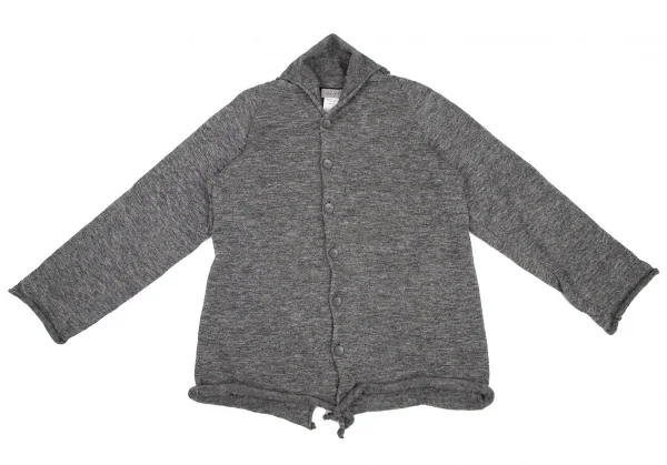 ヨウジヤマモト ファムYohji Yamamoto FEMMEウールラグランスリーブニットジャケット グレーM K-115845_002