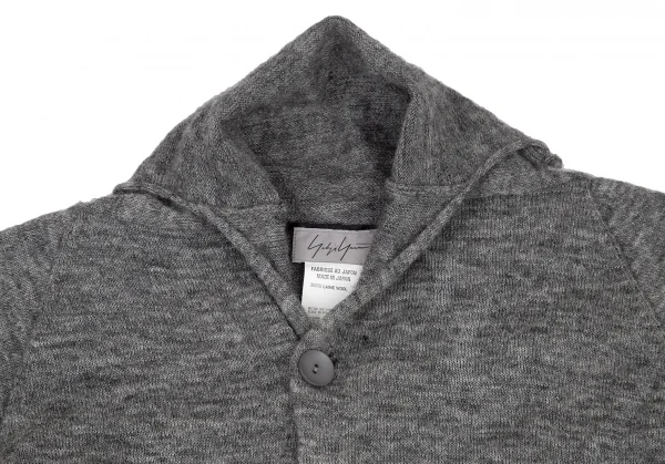 ヨウジヤマモト ファムYohji Yamamoto FEMMEウールラグランスリーブニットジャケット グレーM K-115845_003