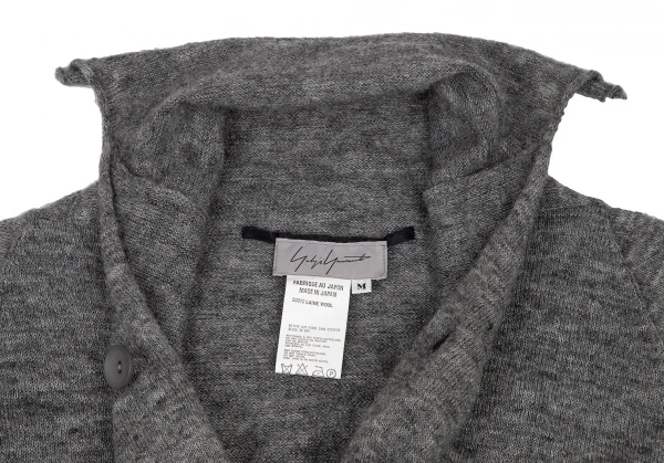 ヨウジヤマモト ファムYohji Yamamoto FEMMEウールラグランスリーブニットジャケット グレーM K-115845_004