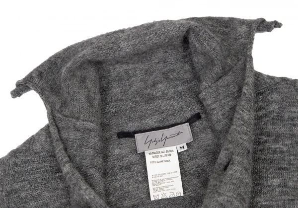 ヨウジヤマモト ファムYohji Yamamoto FEMMEウールラグランスリーブニットジャケット グレーM K-115845_005