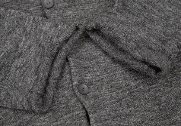 ヨウジヤマモト ファムYohji Yamamoto FEMMEウールラグランスリーブニットジャケット グレーM K-115845_008