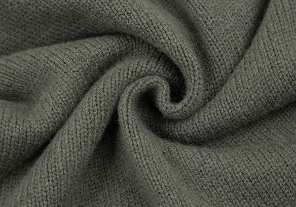 ヨウジヤマモト ファムYohji Yamamoto FEMME ウールナイロンセーラーカラーノースリーブニット カーキグリーン3 K-115846_011