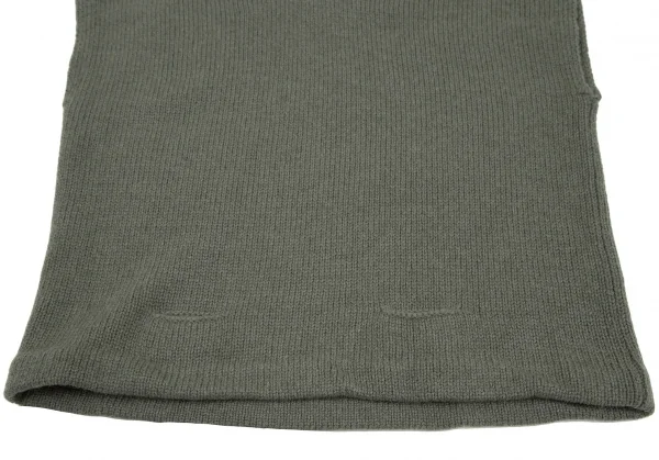 ヨウジヤマモト ファムYohji Yamamoto FEMME ウールナイロンセーラーカラーノースリーブニット カーキグリーン3 K-115846_006