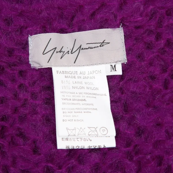 ヨウジヤマモト ファムYohji Yamamoto FEMMEウールナイロンシャギーニットタンクトップ 紫M K-115847_009